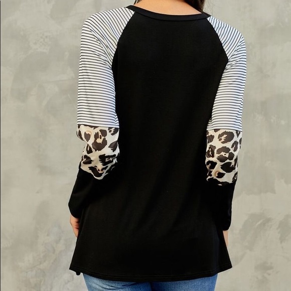 Black Striped Leopard Top - Picture 2 of 4
